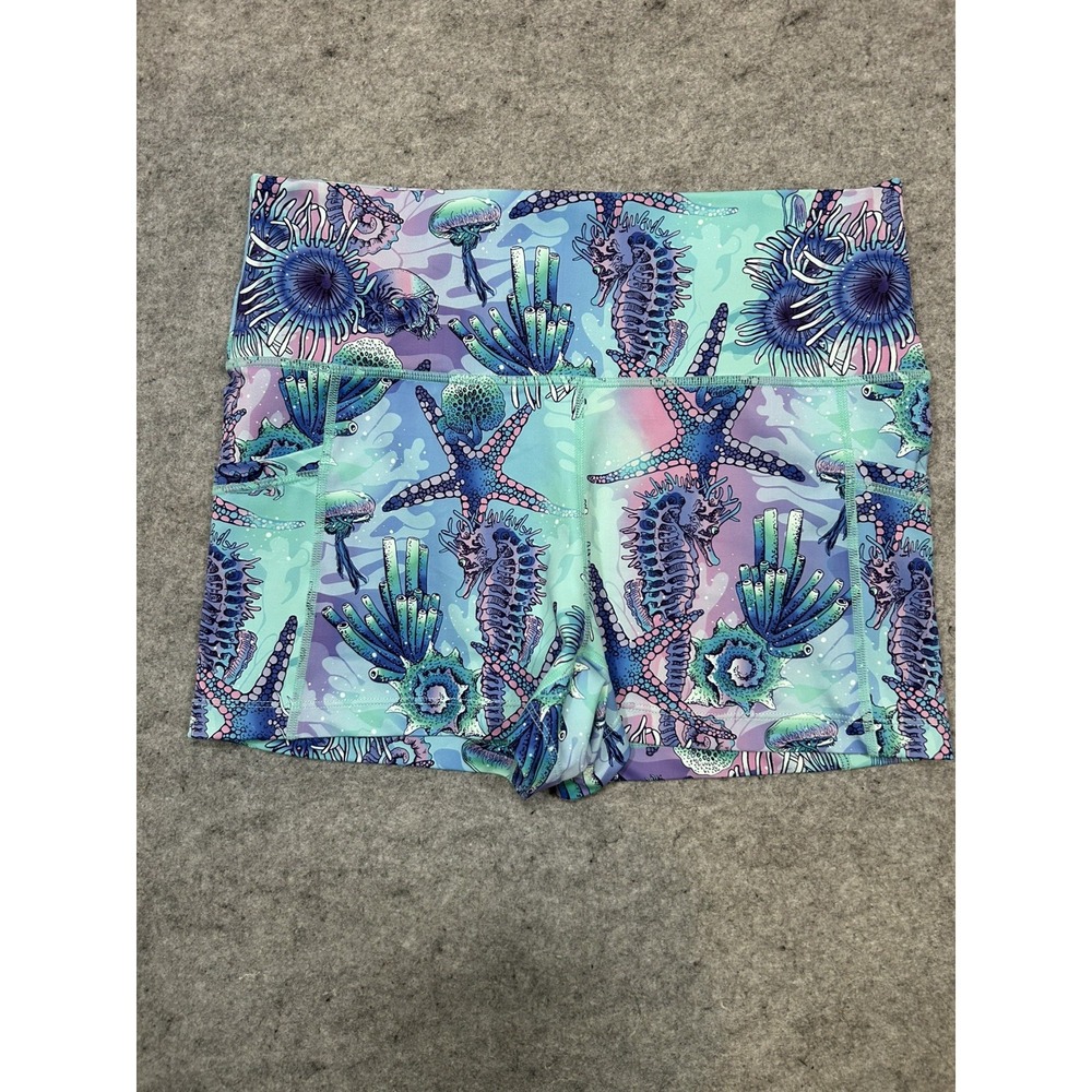 Constantly Varied Gear Shorts Womens M Blue Ocean starfish seahorse Squats - Picture 2 of 8